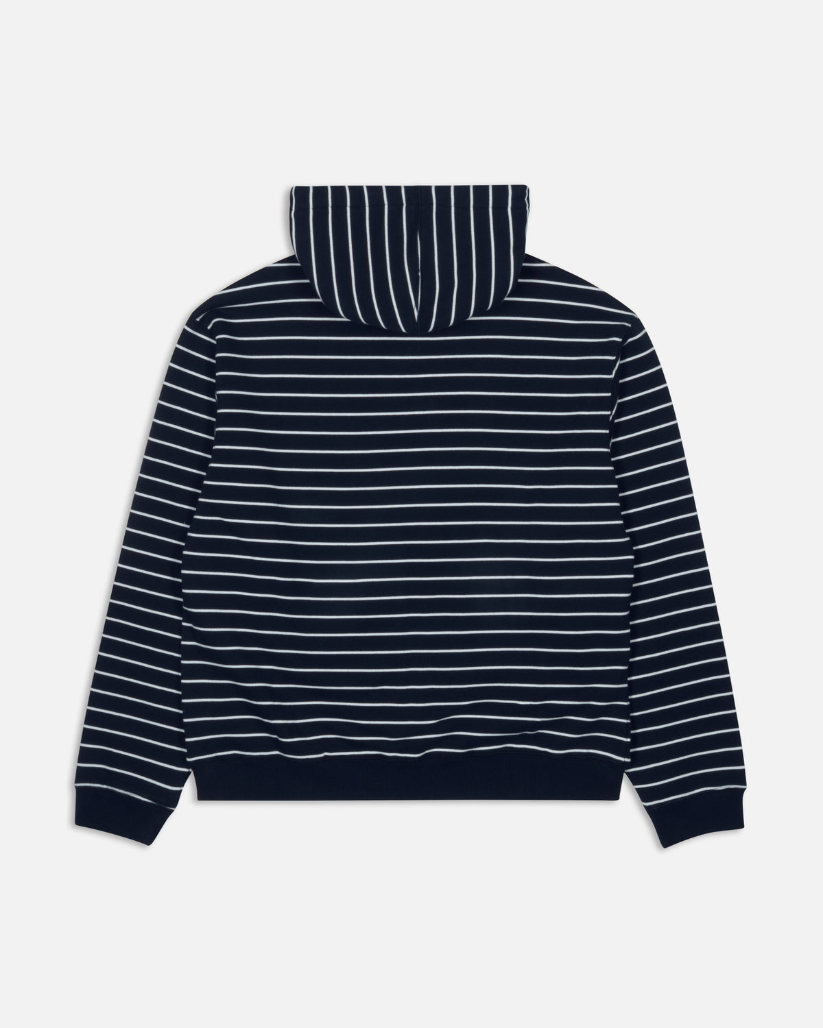 Patta Striped Zip Up Hooded Sweater (Black Iris)
