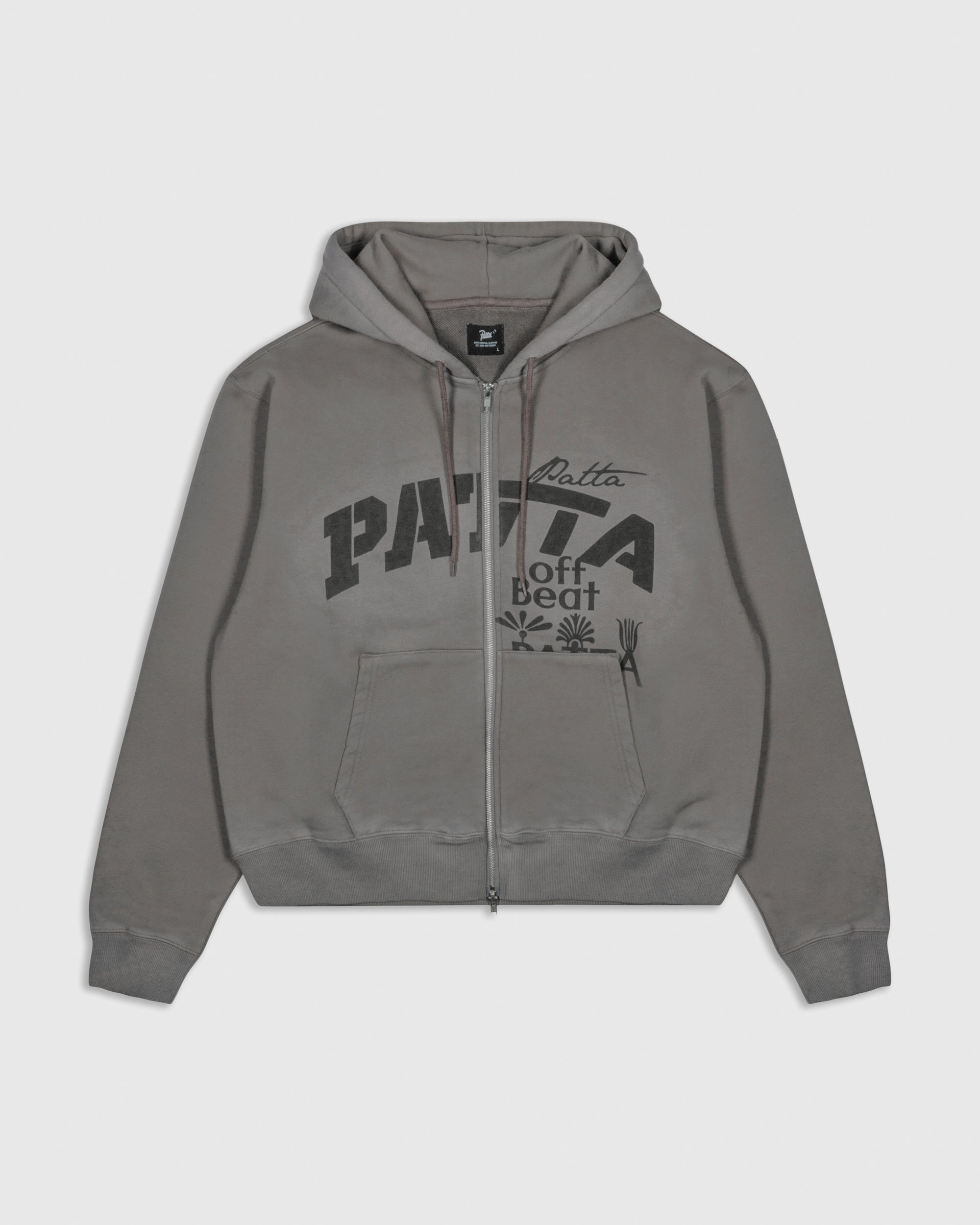 Patta Off Beat Zip Up Hooded Sweater (Brushed Nickel)