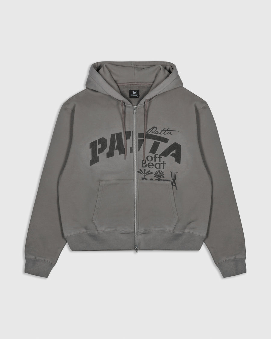 Patta Off Beat Zip Up Hooded Sweater (Brushed Nickel)