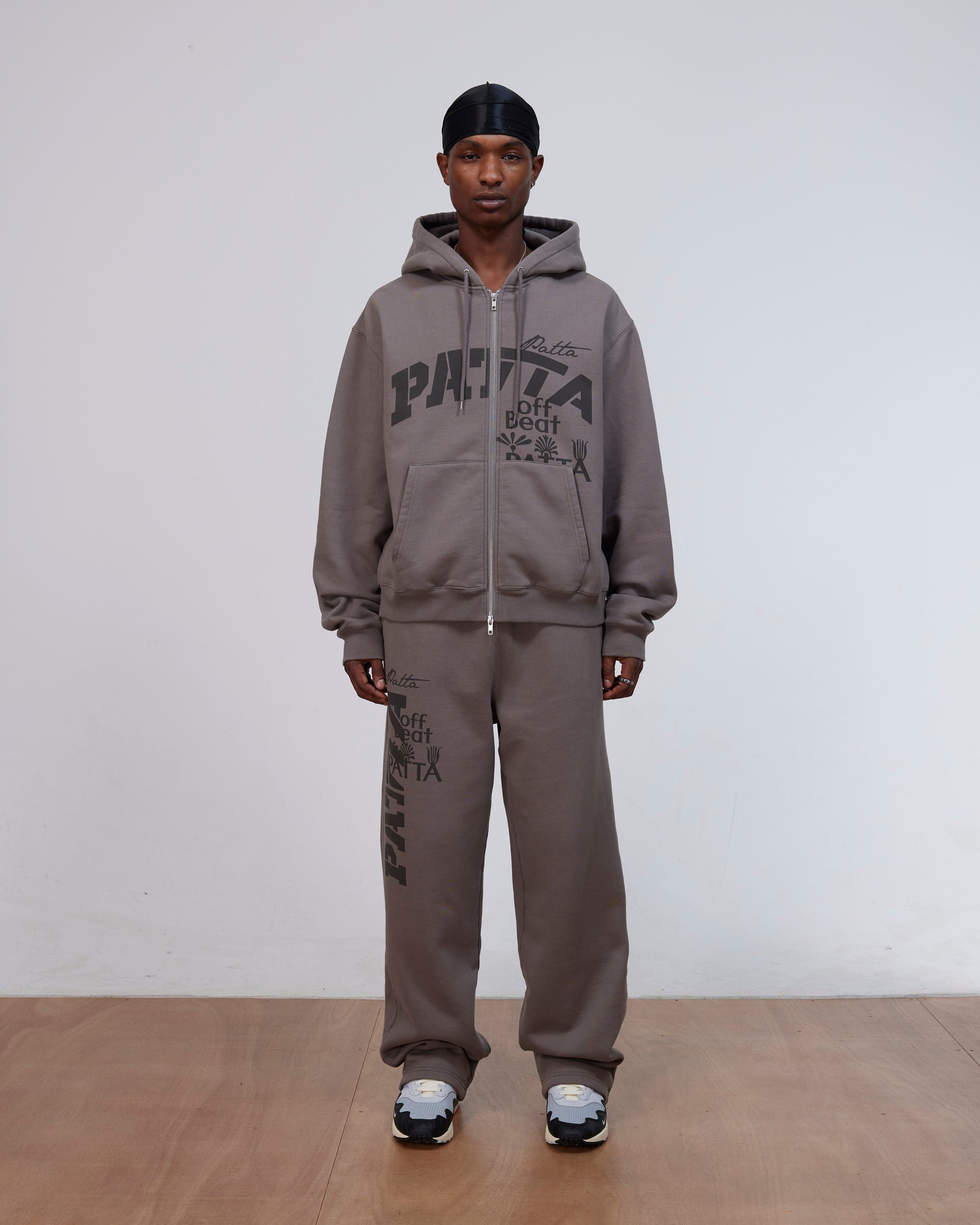 Patta Off Beat Zip Up Hooded Sweater (Brushed Nickel)