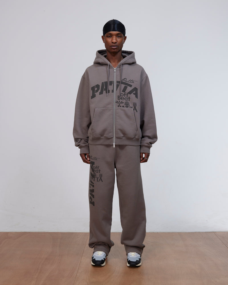 Patta Off Beat Zip Up Hooded Sweater (Brushed Nickel)