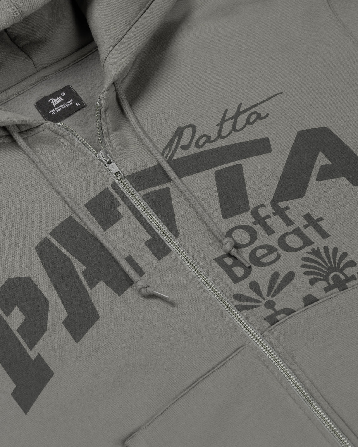 Patta Off Beat Zip Up Hooded Sweater (Brushed Nickel)