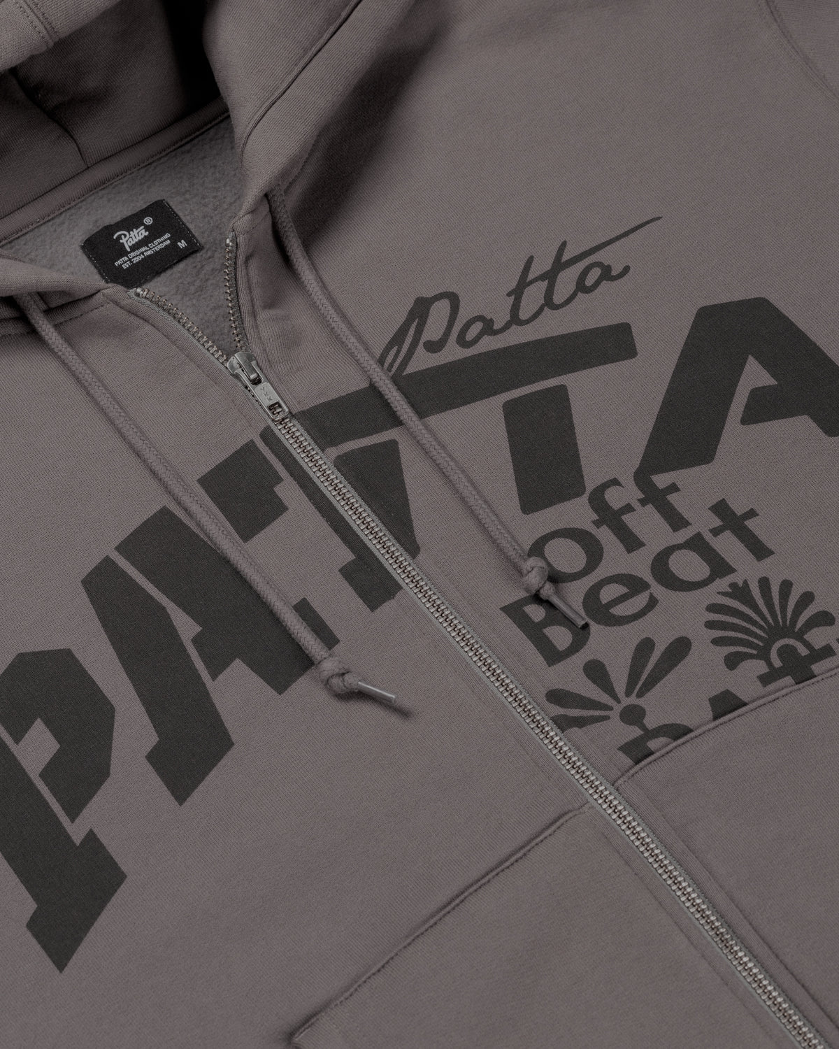 Patta Off Beat Zip Up Hooded Sweater (Brushed Nickel)