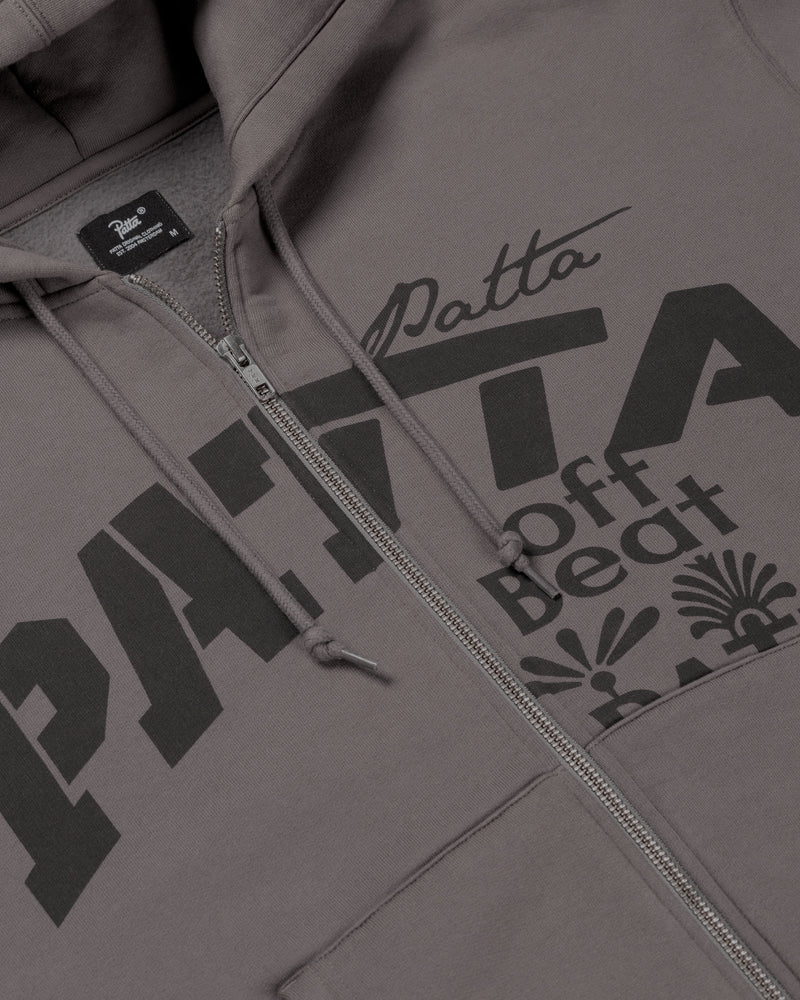 Patta Off Beat Zip Up Hooded Sweater (Brushed Nickel)