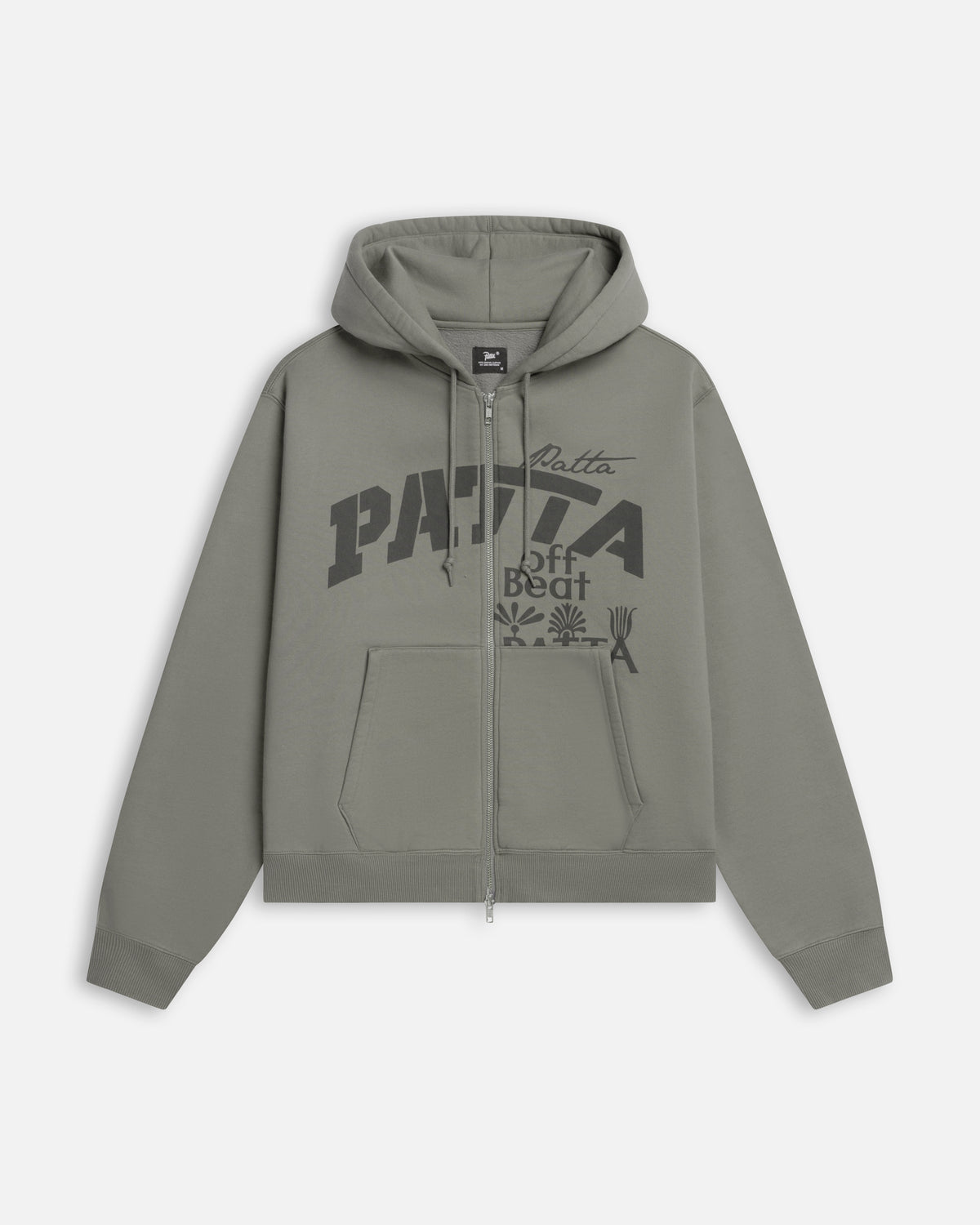 Patta Off Beat Zip Up Hooded Sweater (Brushed Nickel)
