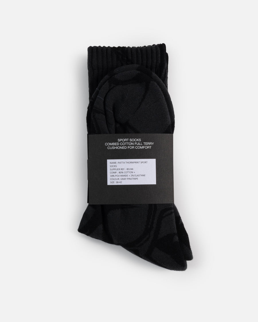 Patta Thorns Socks (Grey Pinstripe)