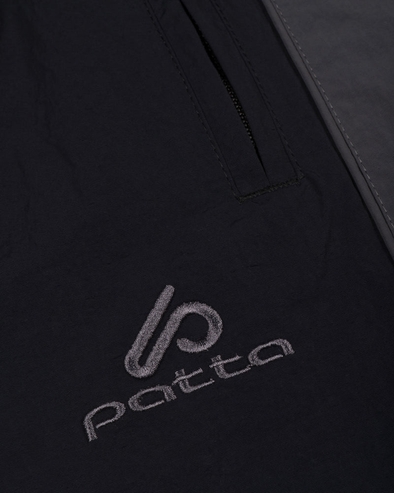 Patta Panelled Oversized Track Pants (Black)