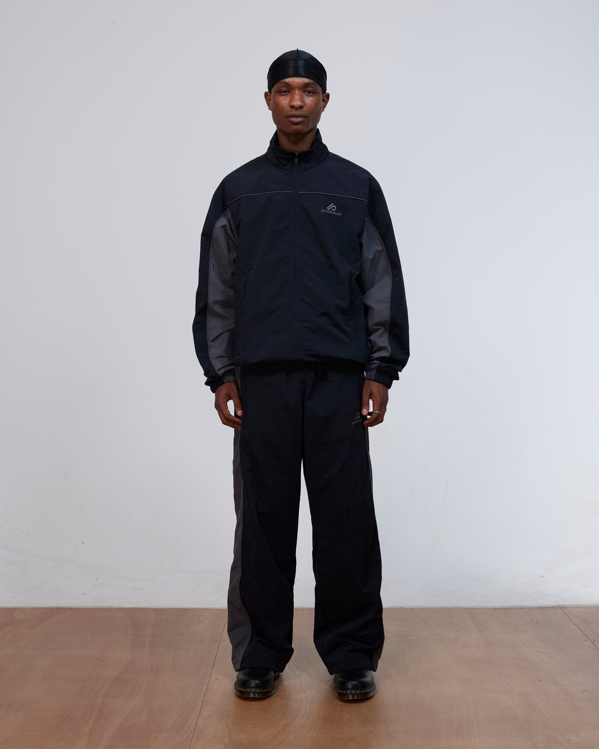 Patta Panelled Track Top (Black)
