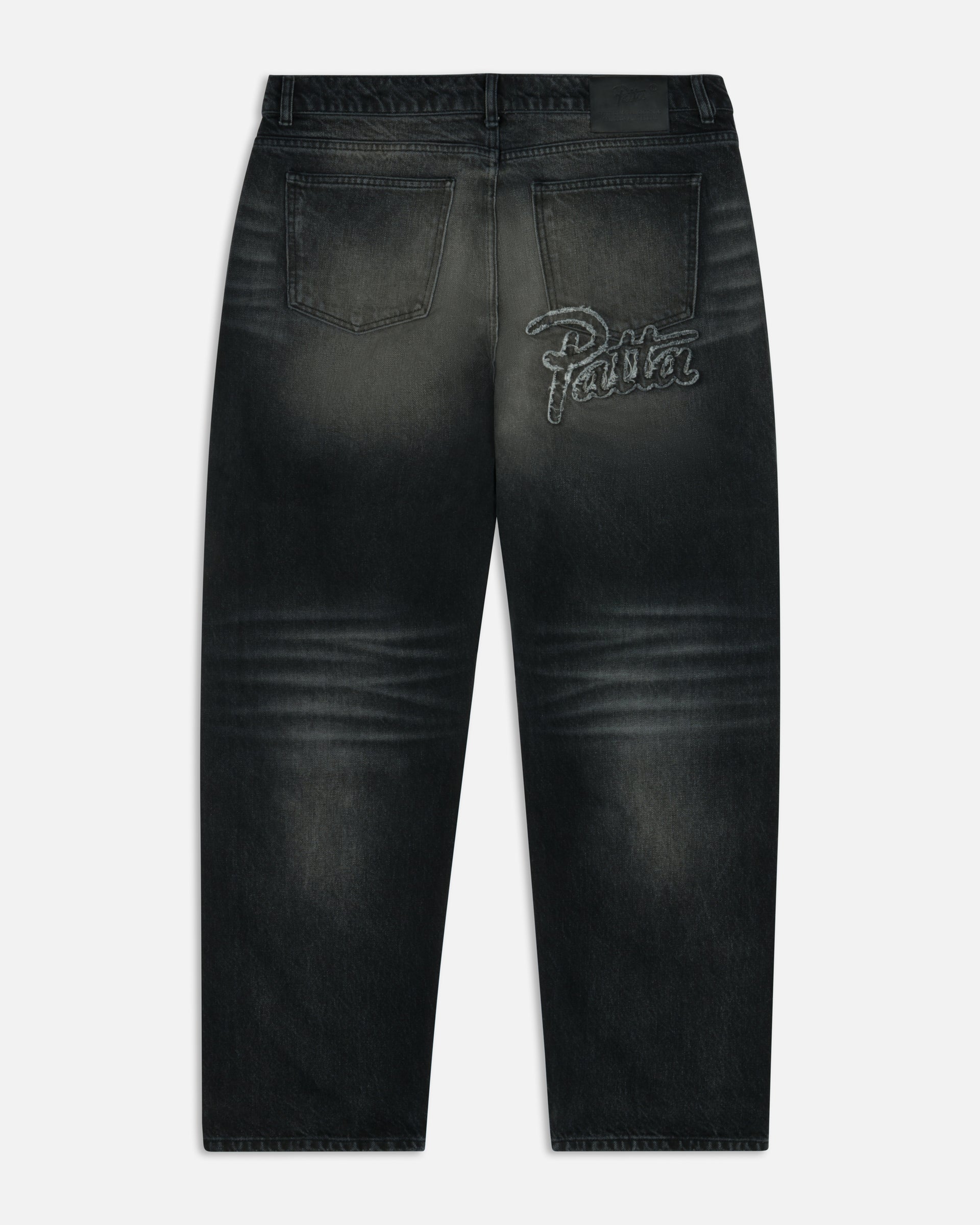 Patta Dark Dirty Whiskers Baggy Denim Pants (Black)