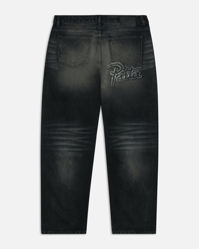 Patta Dark Dirty Whiskers Baggy Denim Pants (Black)
