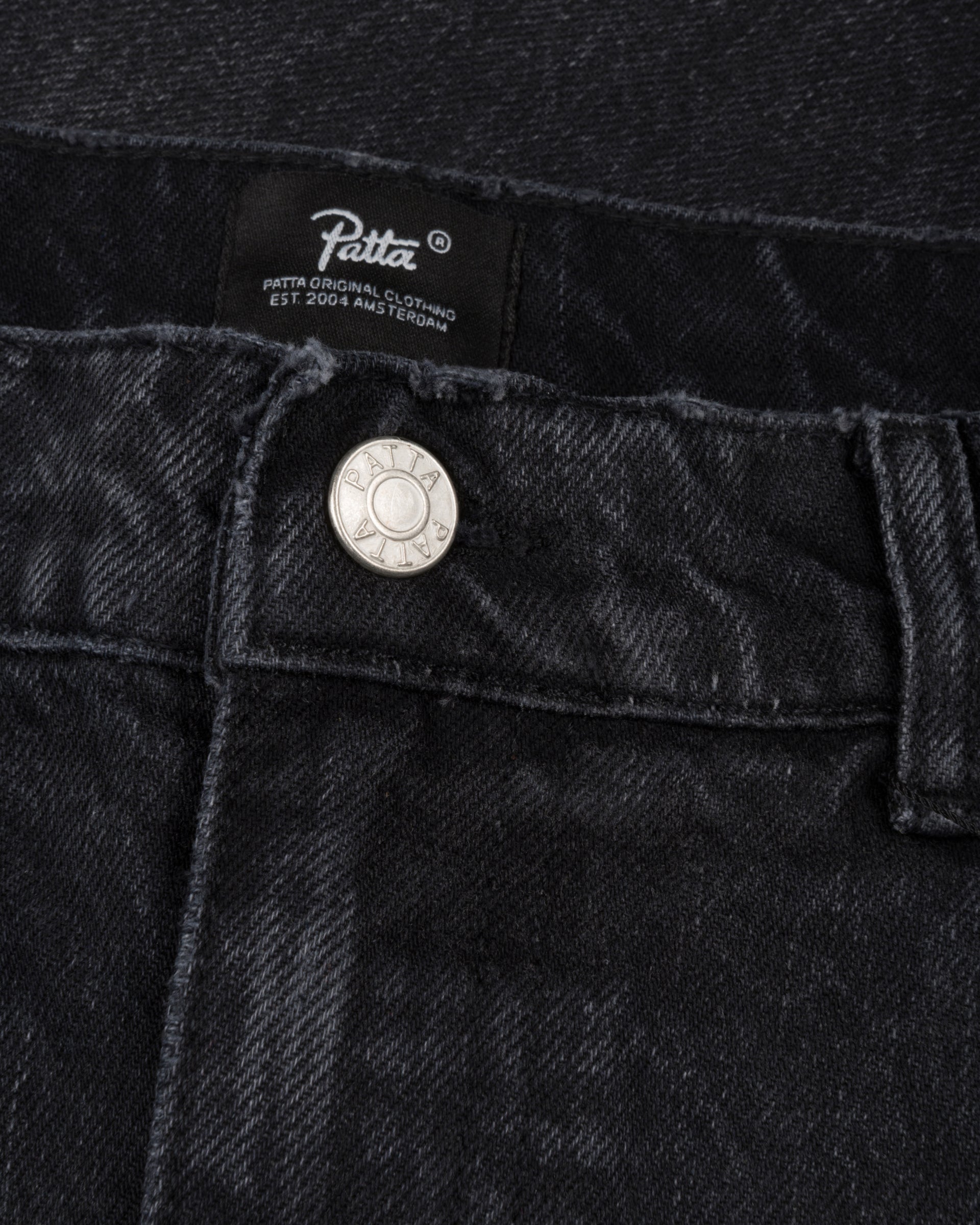 Patta Dark Dirty Whiskers Baggy Denim Pants (Black)