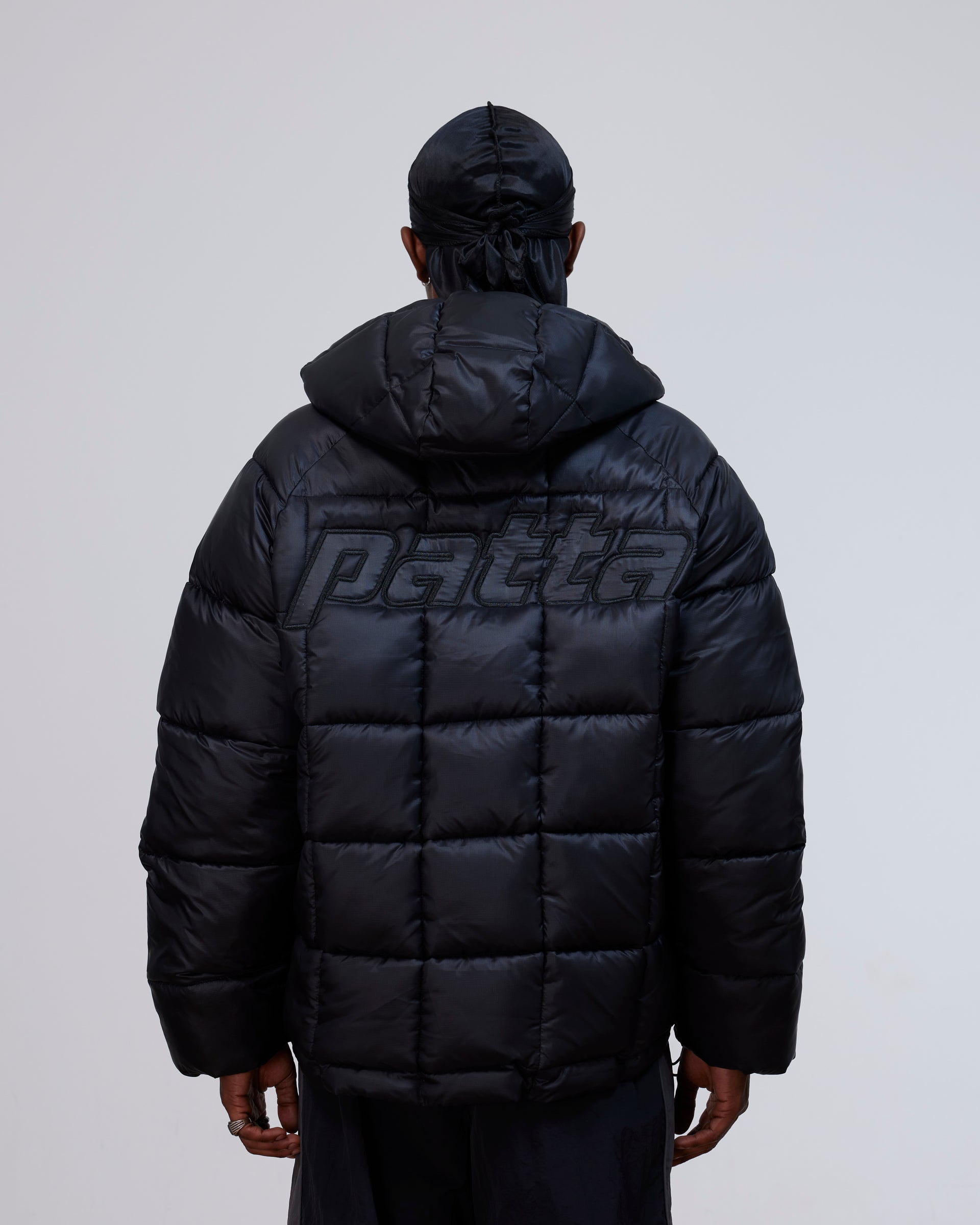 Patta Square Quilted Puffer Jacket (Black)