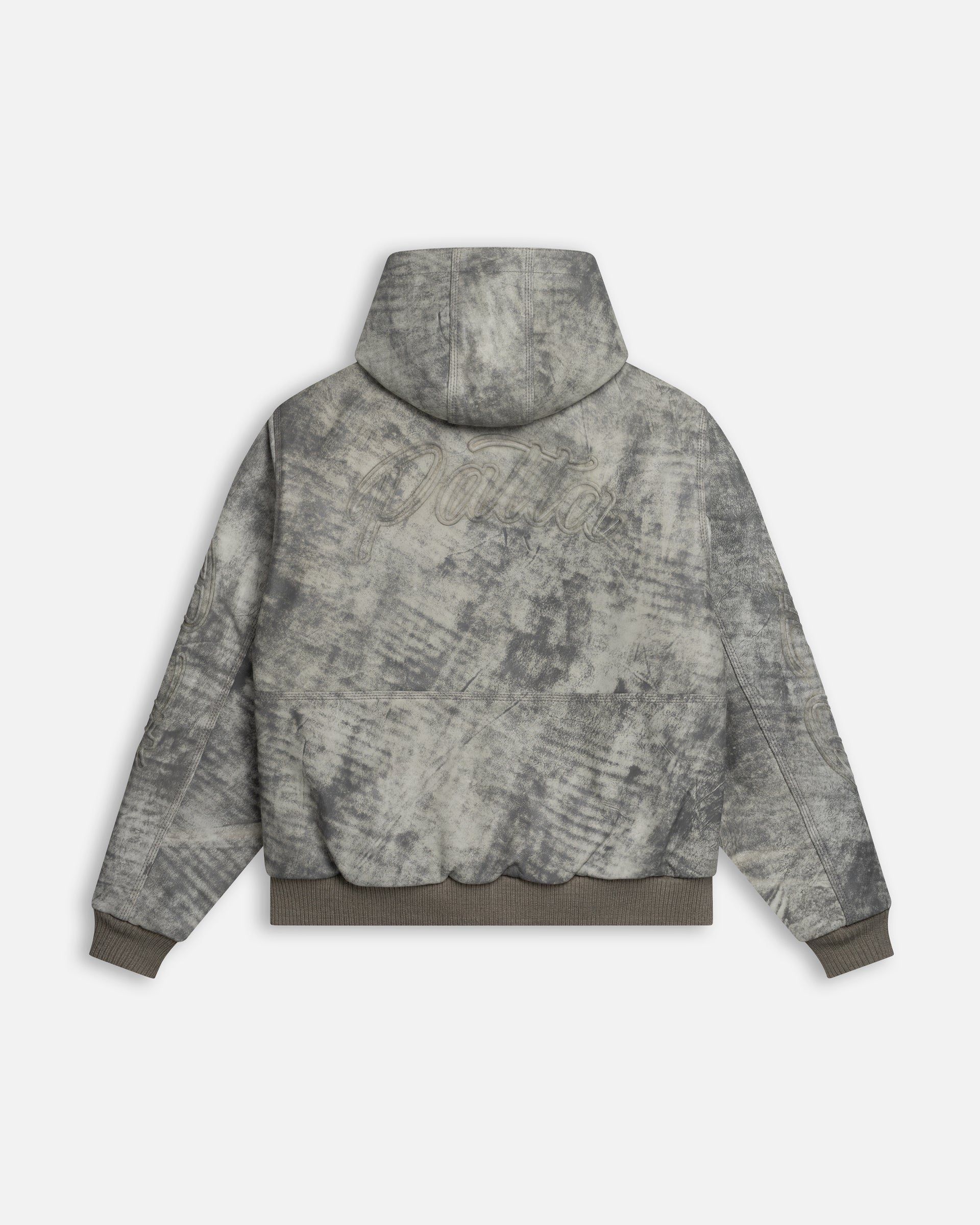 Patta Leather Hooded Bomber Jacket (Moonless Night)