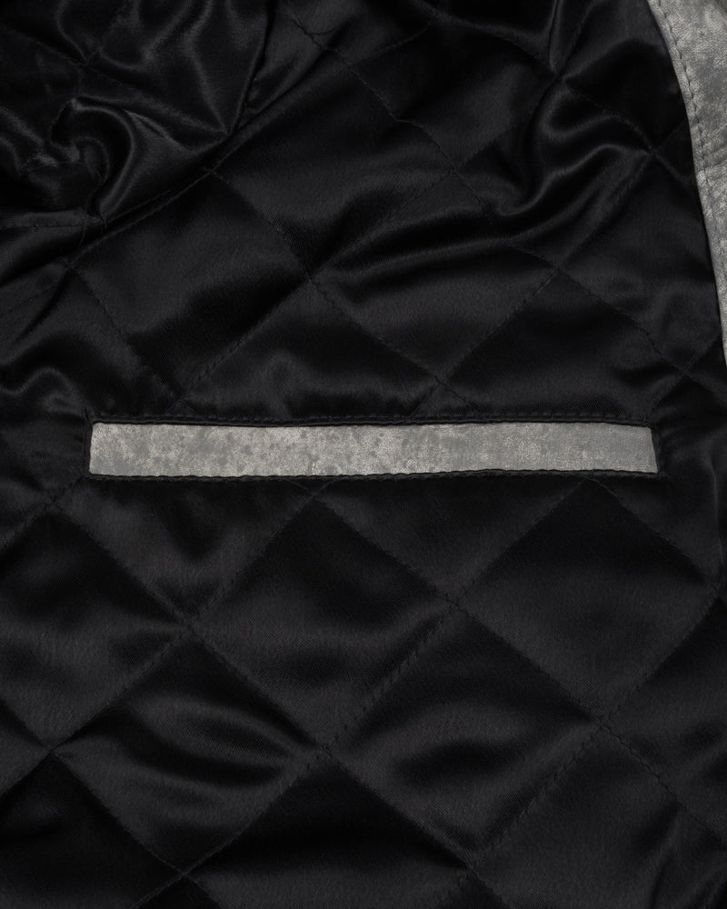 Patta Leather Hooded Bomber Jacket (Moonless Night)