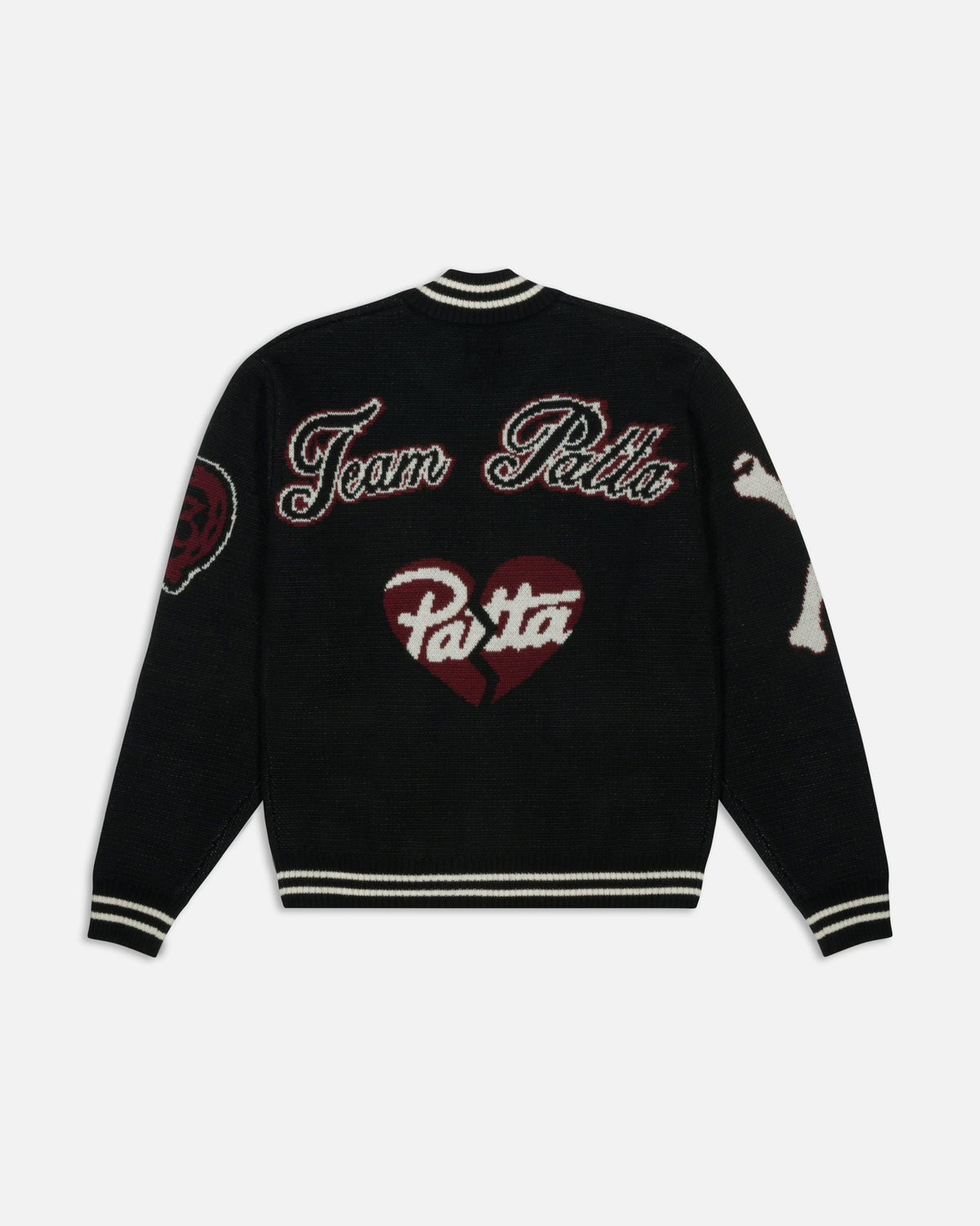 Patta Varsity Knitted Cardigan (Black)