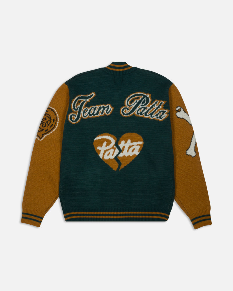 Patta Varsity Knitted Cardigan (Pine Grove)