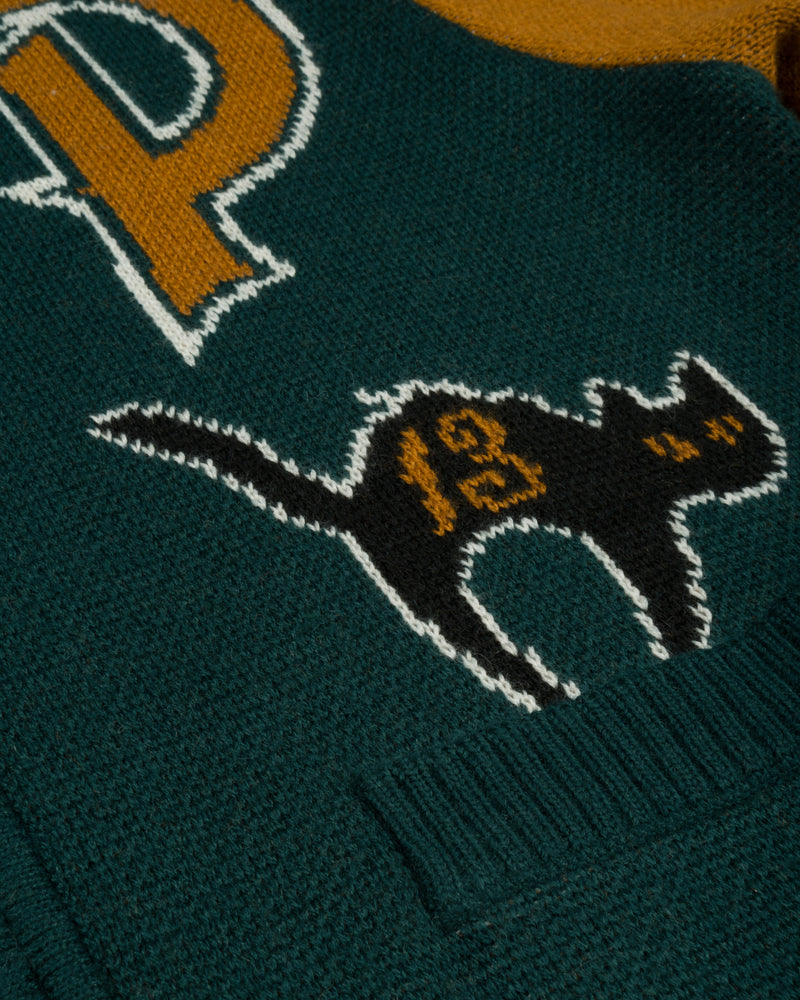 Patta Varsity Knitted Cardigan (Pine Grove)