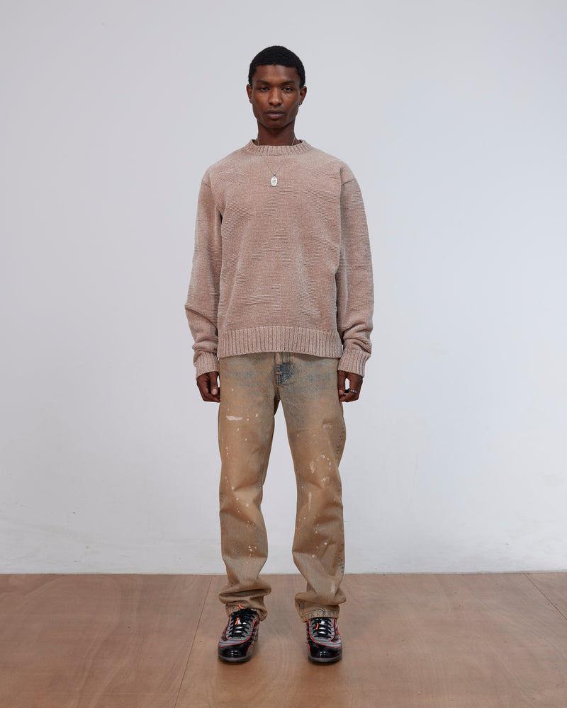 Patta Chenille Alphabet Knitted Sweater (Irish Cream)
