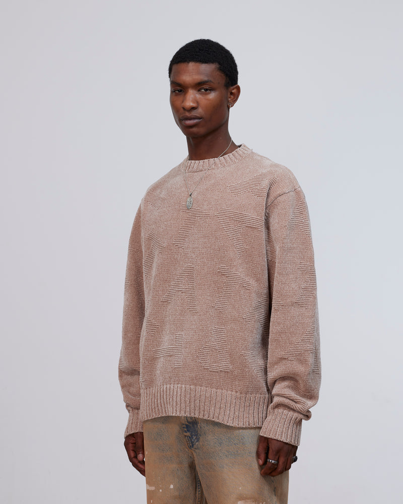Patta Chenille Alphabet Knitted Sweater (Irish Cream)