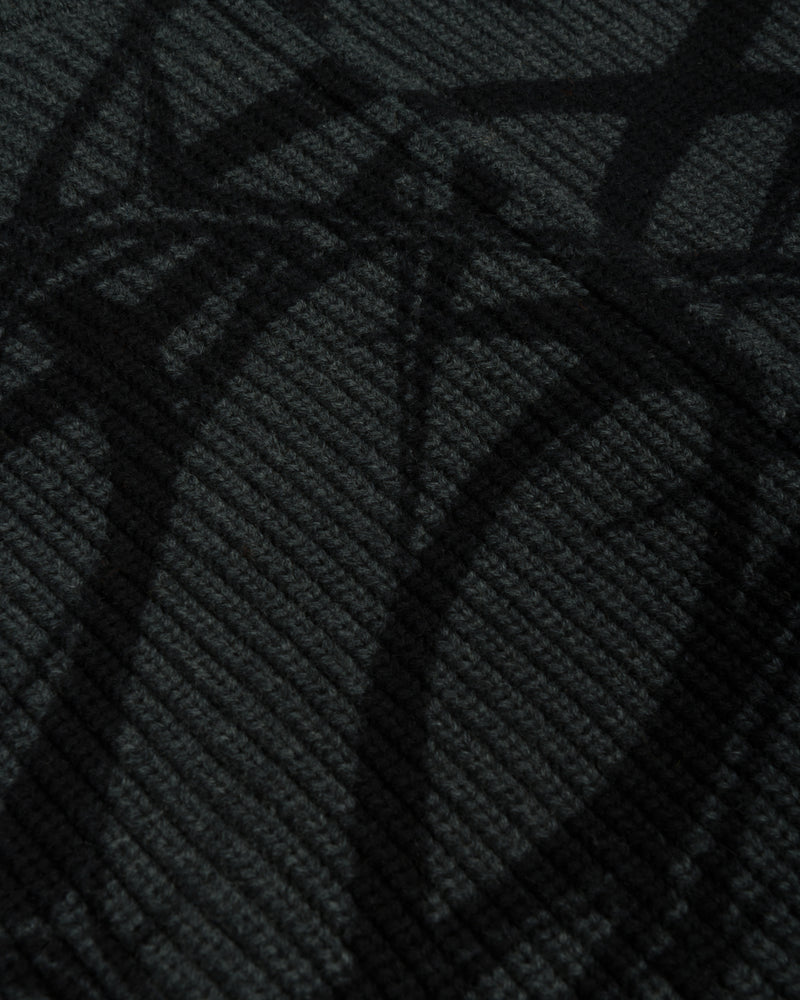 Patta Ribbed Knitted Cardigan (Grey Pinstripe)