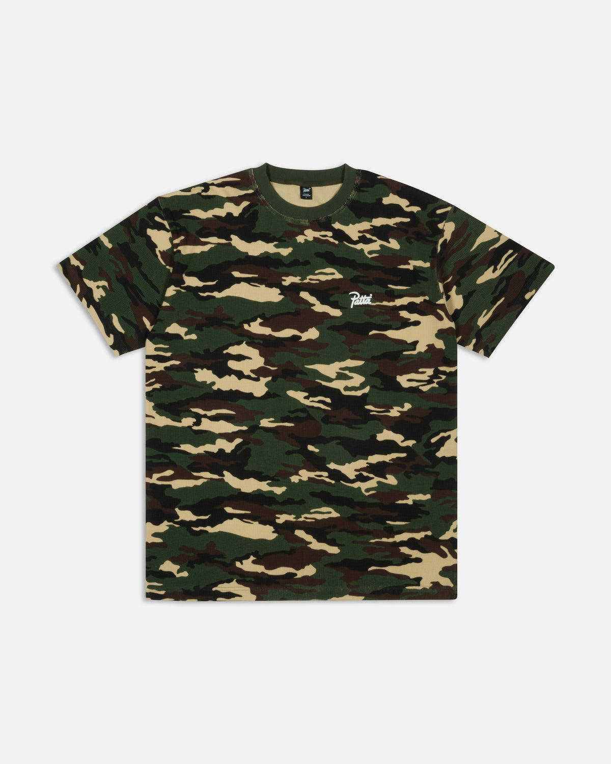 Patta Waffle Script Logo T-Shirt (Woodland Camo)