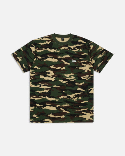Patta Waffle Script Logo T-Shirt (Woodland Camo)