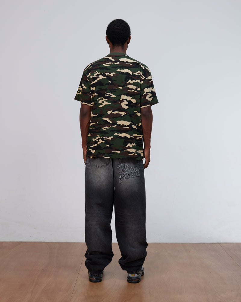 Patta Waffle Script Logo T-Shirt (Woodland Camo)