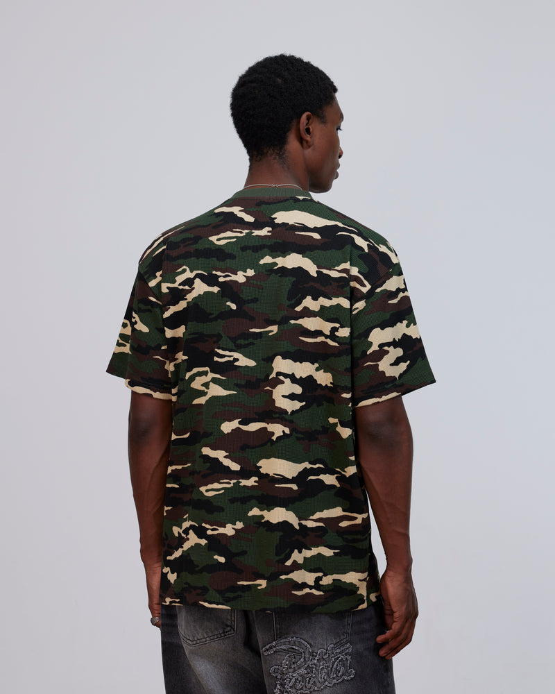 Patta Waffle Script Logo T-Shirt (Woodland Camo)