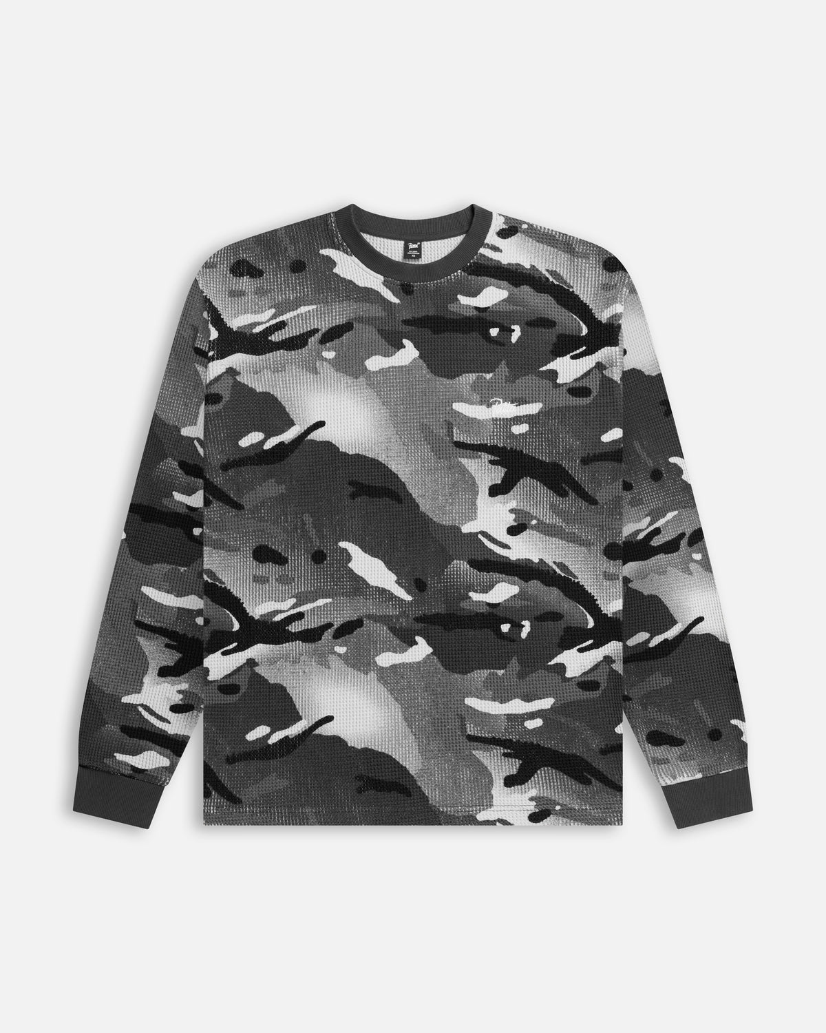 Patta Ghost Spray Camo Waffle Long Sleeve (Jet Black)