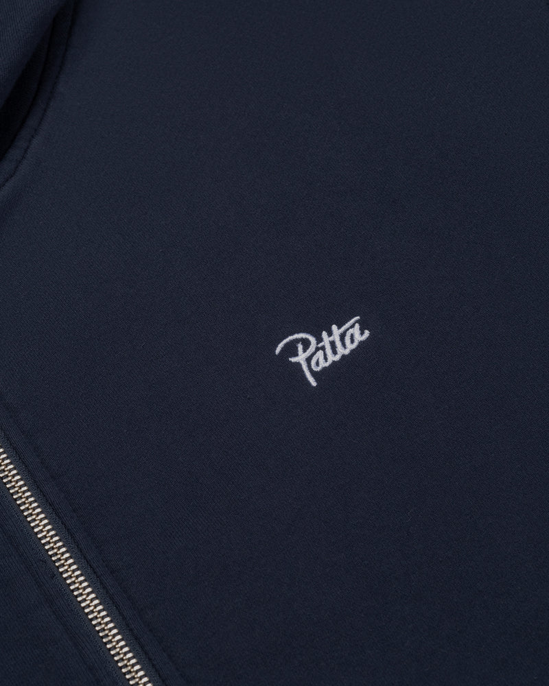 Patta Waffle Reversible Zip Up Hooded Sweater (Black Iris)
