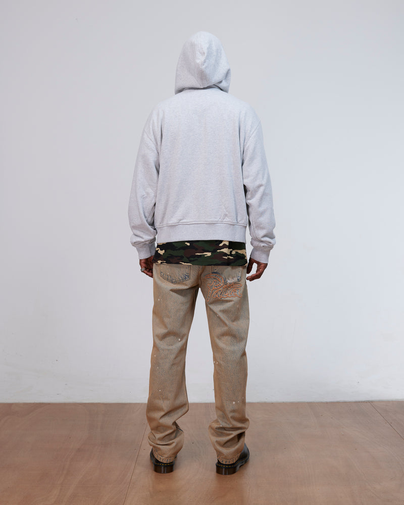 Patta Waffle Reversible Zip Up Hooded Sweater (Grey heather)