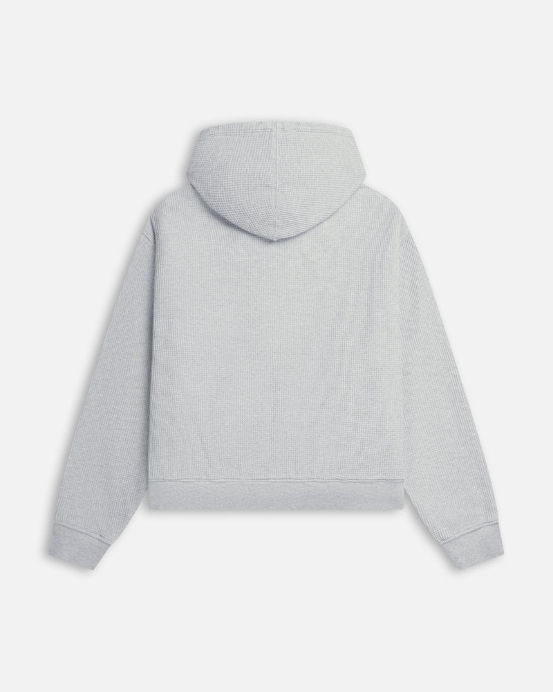 Patta Waffle Reversible Zip Up Hooded Sweater (Grey heather)