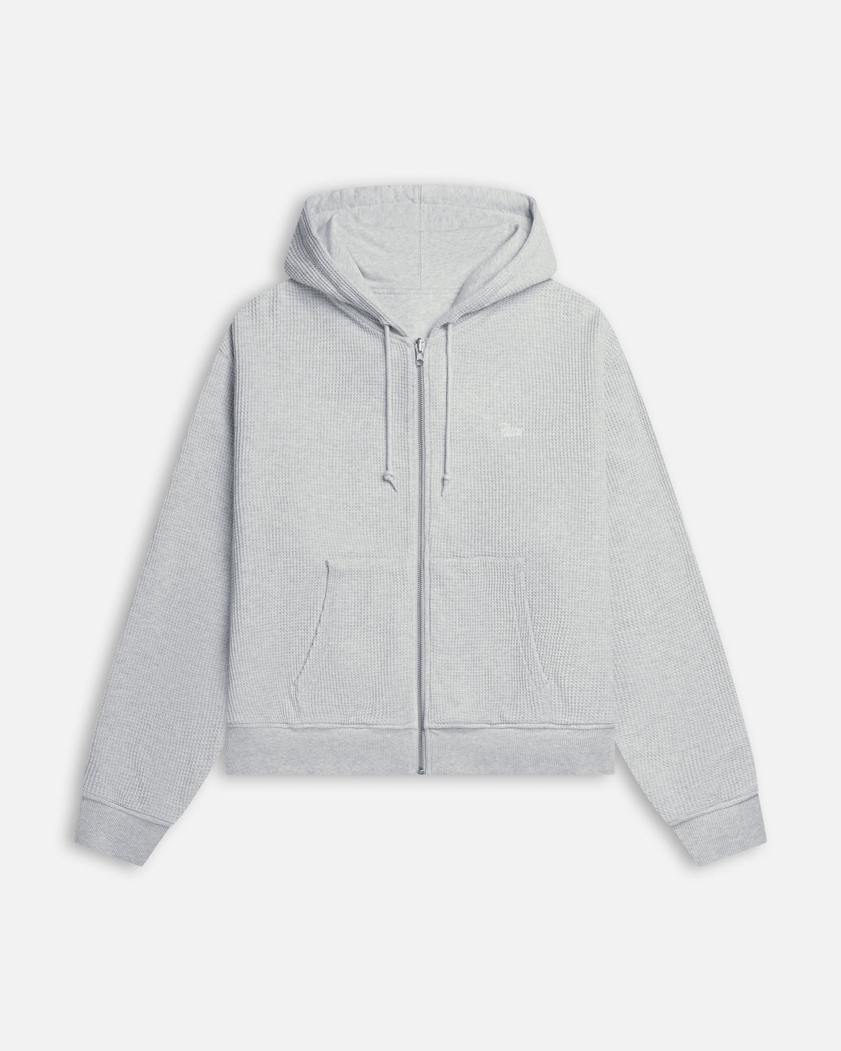Patta Waffle Reversible Zip Up Hooded Sweater (Grey heather)