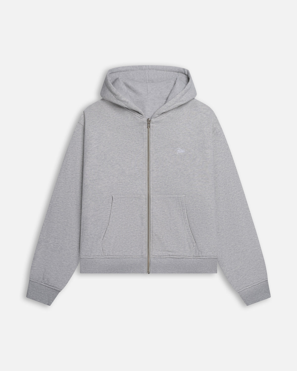 Patta Waffle Reversible Zip Up Hooded Sweater (Grey heather)