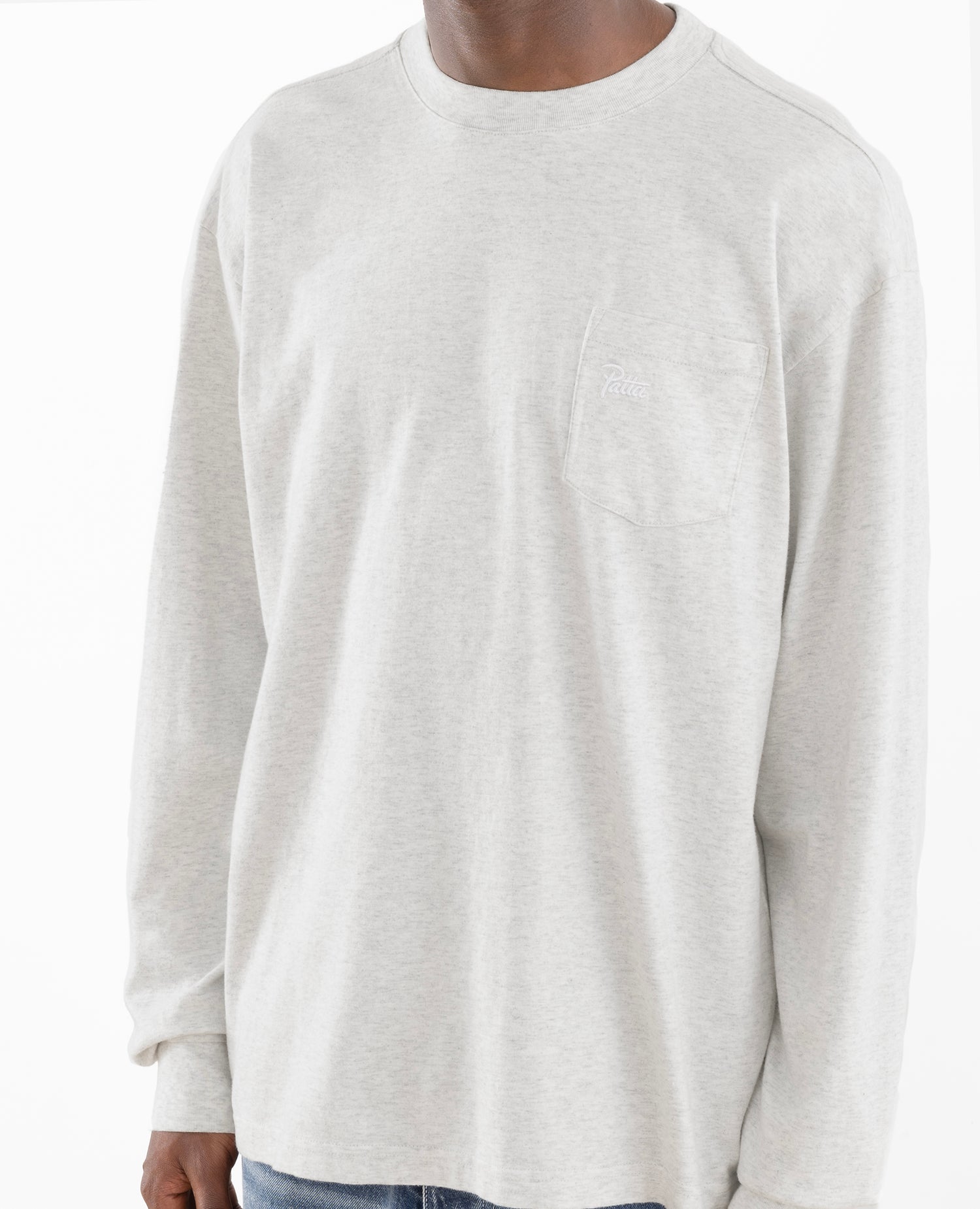 Patta Basic Pocket Longsleeve T-Shirt (Melange Grey)