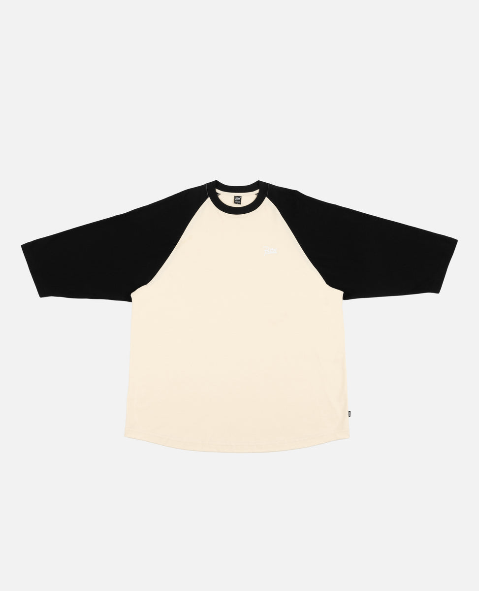 Patta Basic Raglan 3/4-Sleeve T-Shirt (Sea Salt/Black) – Patta UK