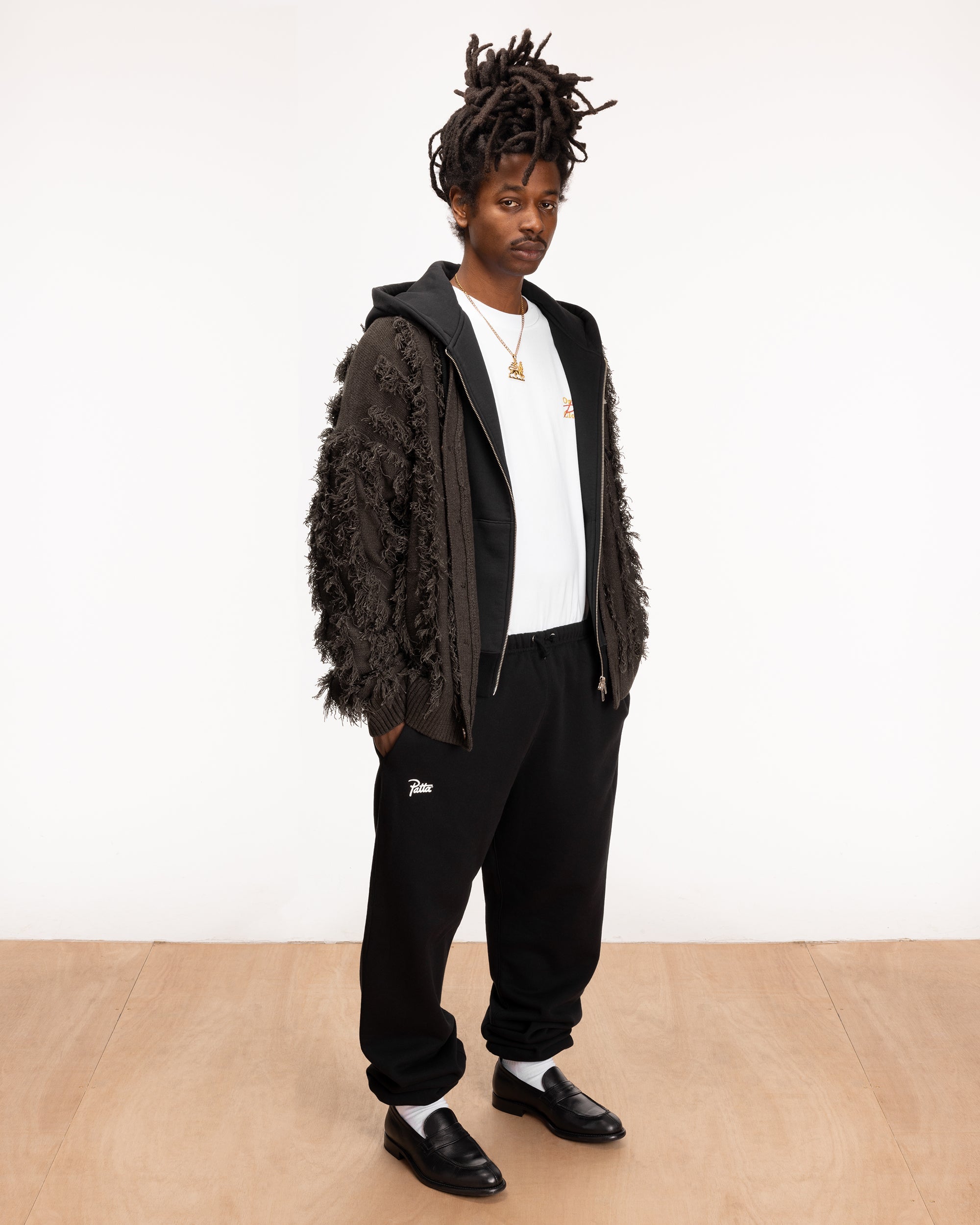 Patta Fringed Knitted Cardigan (Moonless Night) – Patta UK