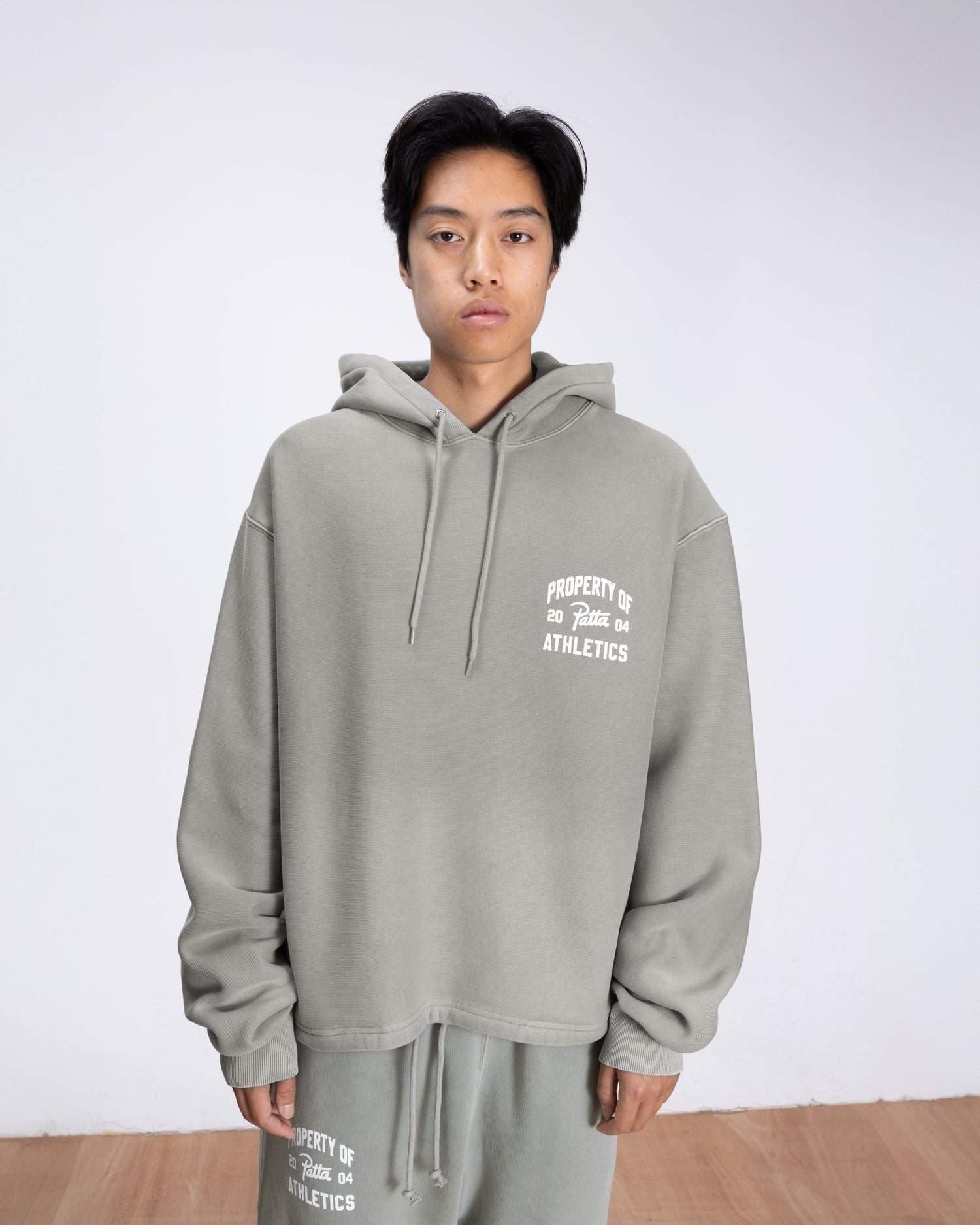 Patta Athletic Drawcord Hooded Sweater (Limestone)