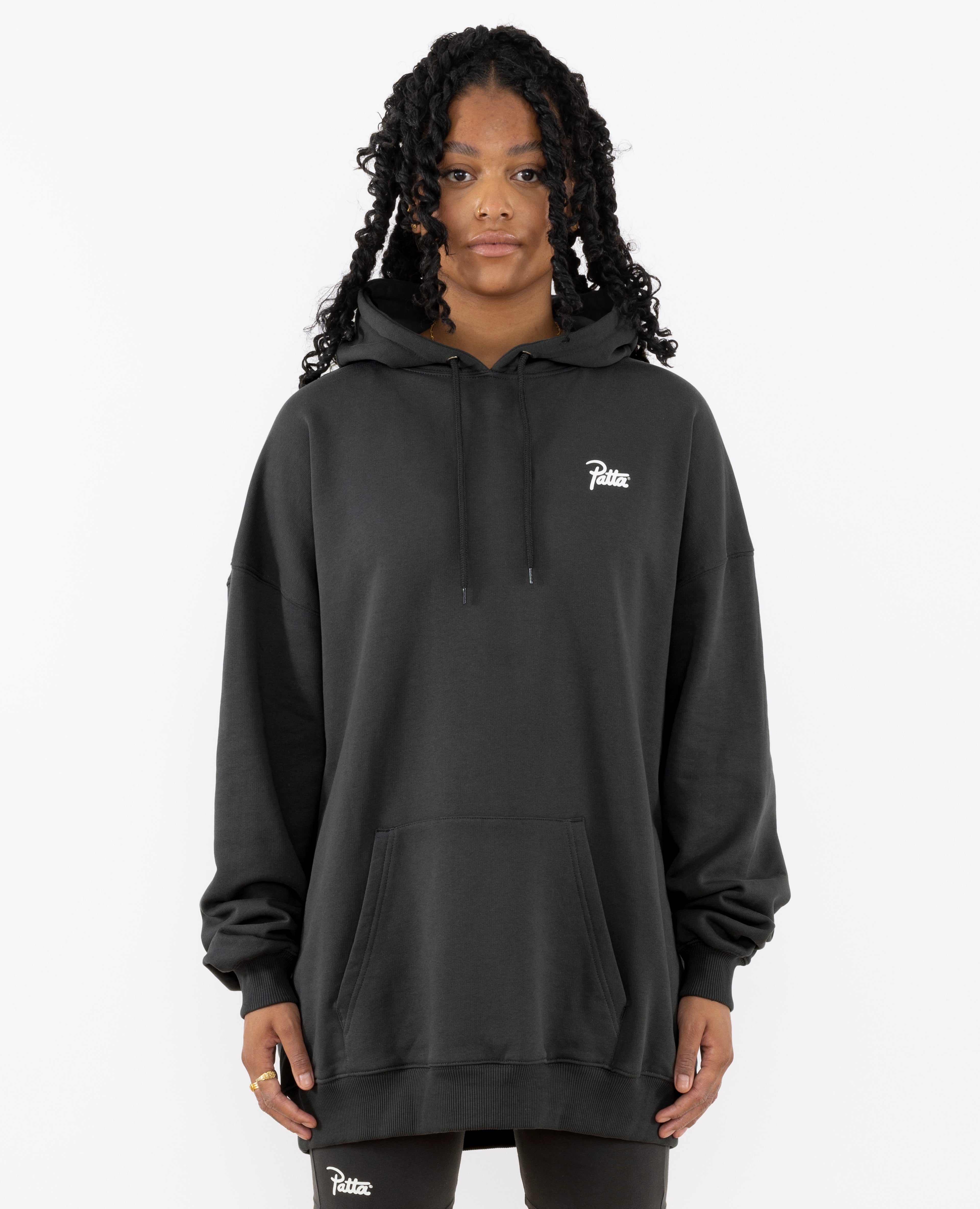 Patta Femme Basic Washed Hooded Sweater Dress Raven Patta UK