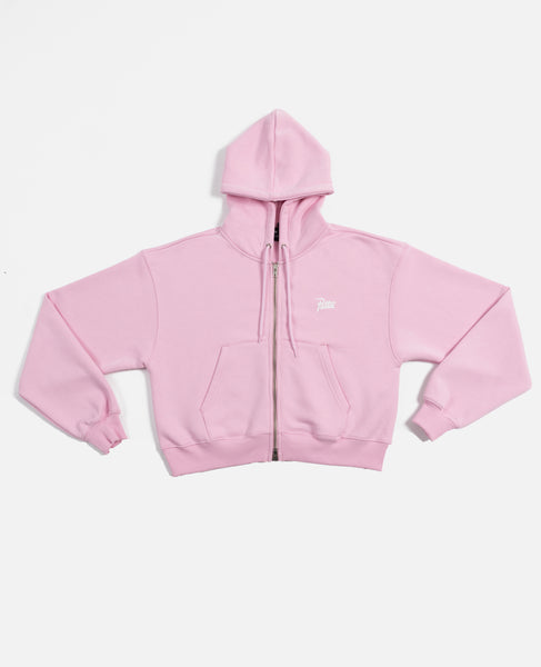 Patta Femme Basic Cropped Zip Hooded Sweater (Cradle Pink 