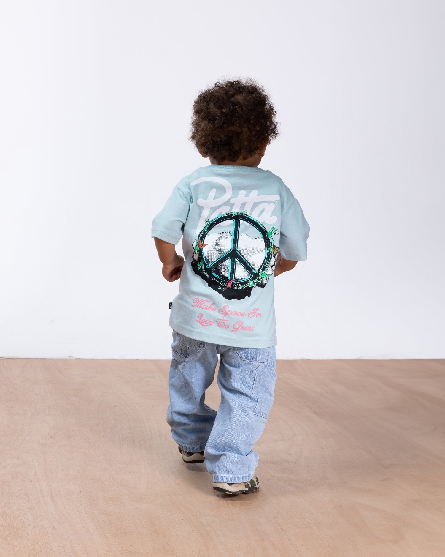 Patta Xerox Peace Kids T-Shirt (Dusty Blue)