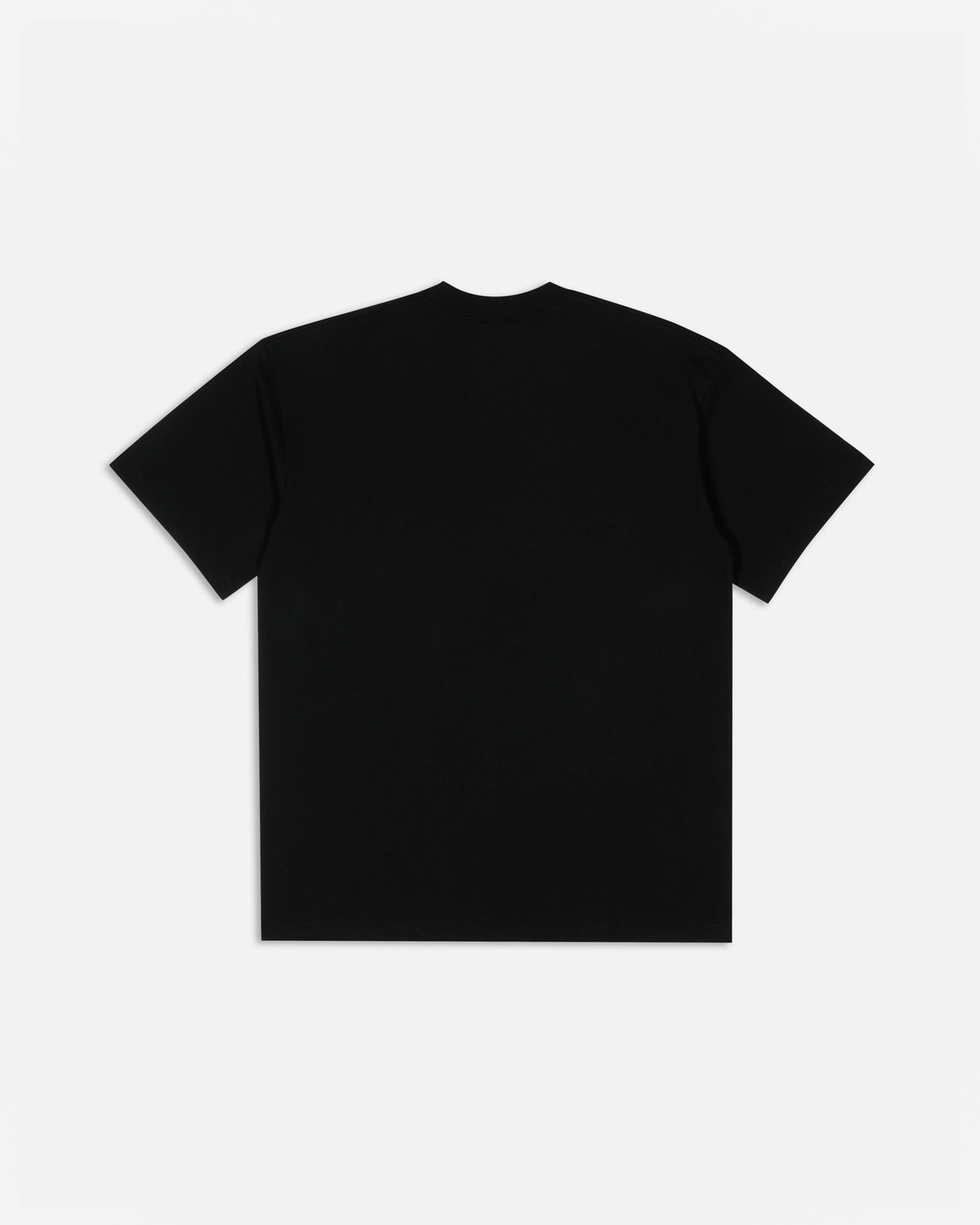 Back view of a black Patta tubular cotton t-shirt displayed flat on a plain background.