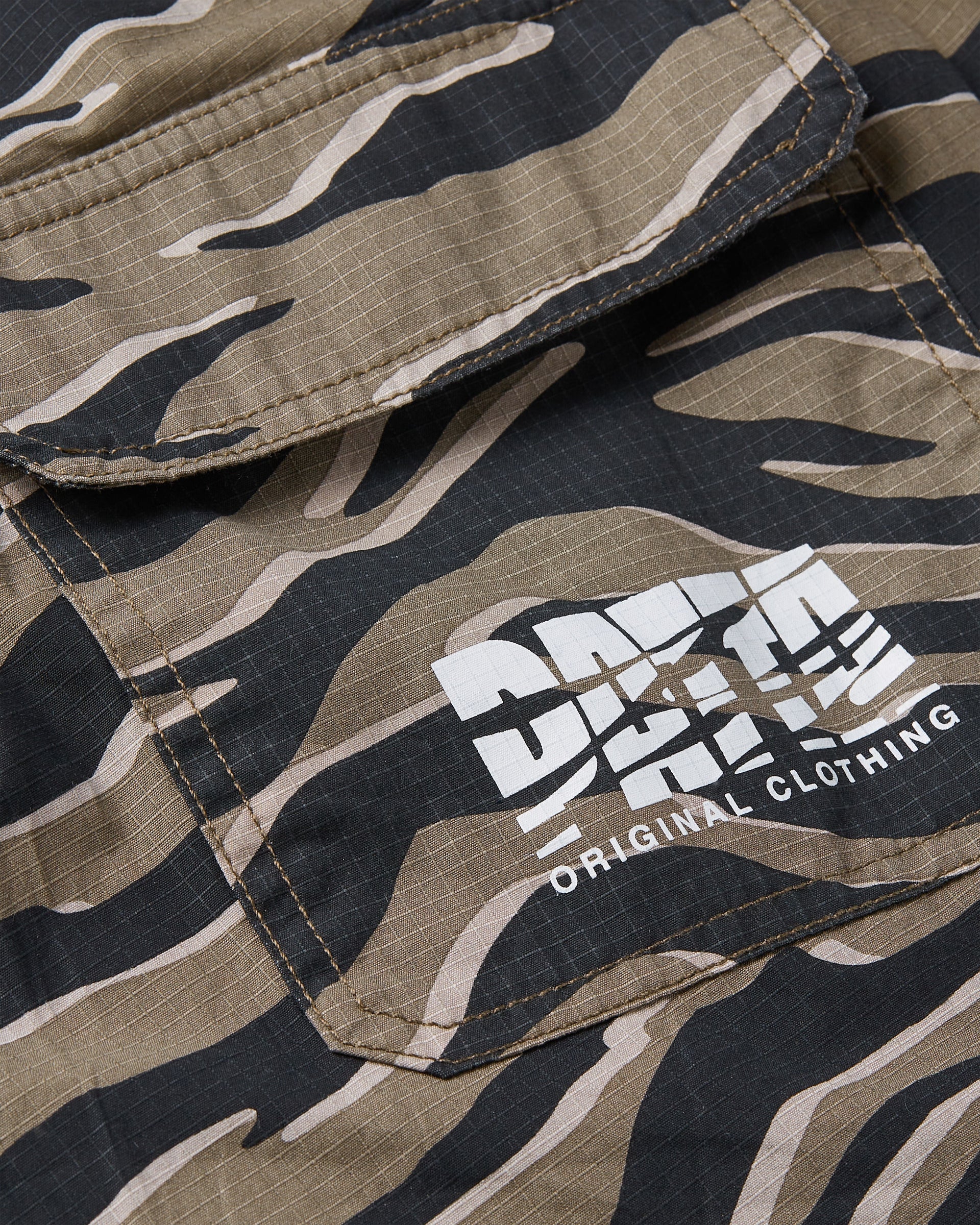 Patta Tiger Stripe Camo Cargo Ripstop Shorts