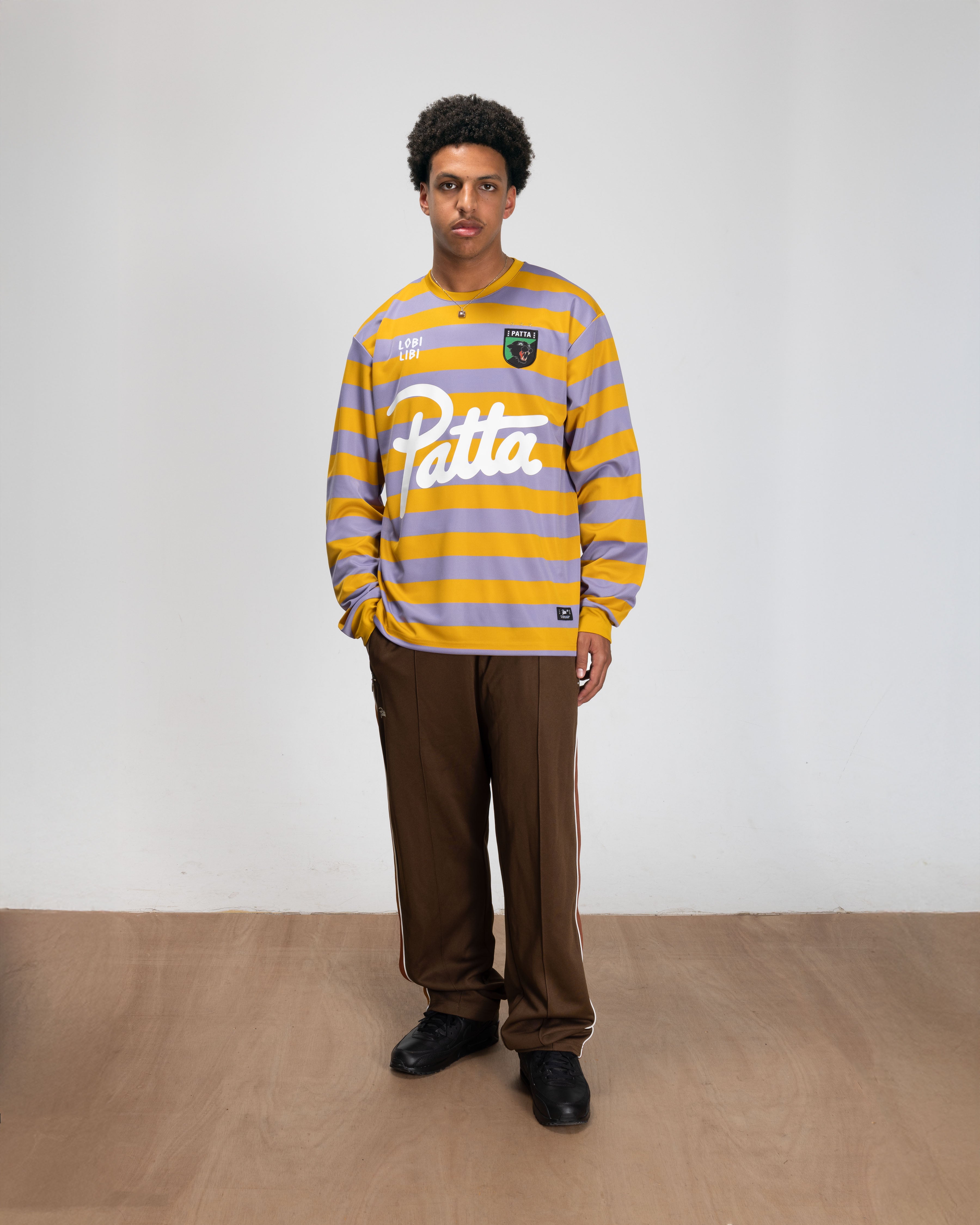 Patta Striped Longsleeve Football Jersey (Chalk Violet
