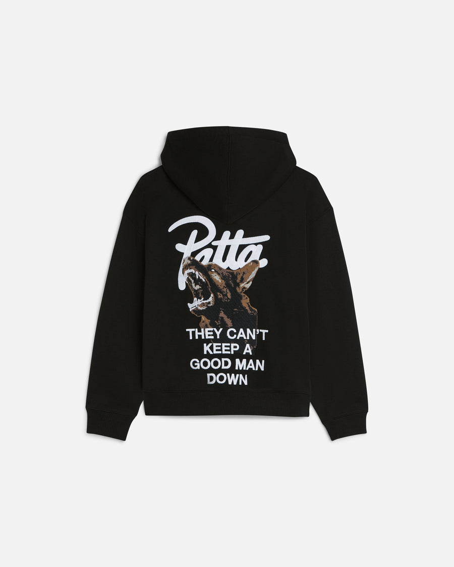 Patta Bark Boxy Hooded Sweater (Black)