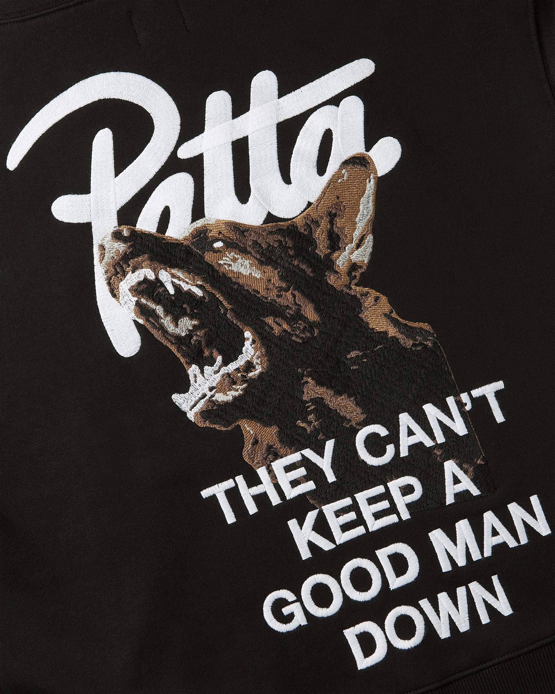 Patta Bark Boxy Hooded Sweater (Black)