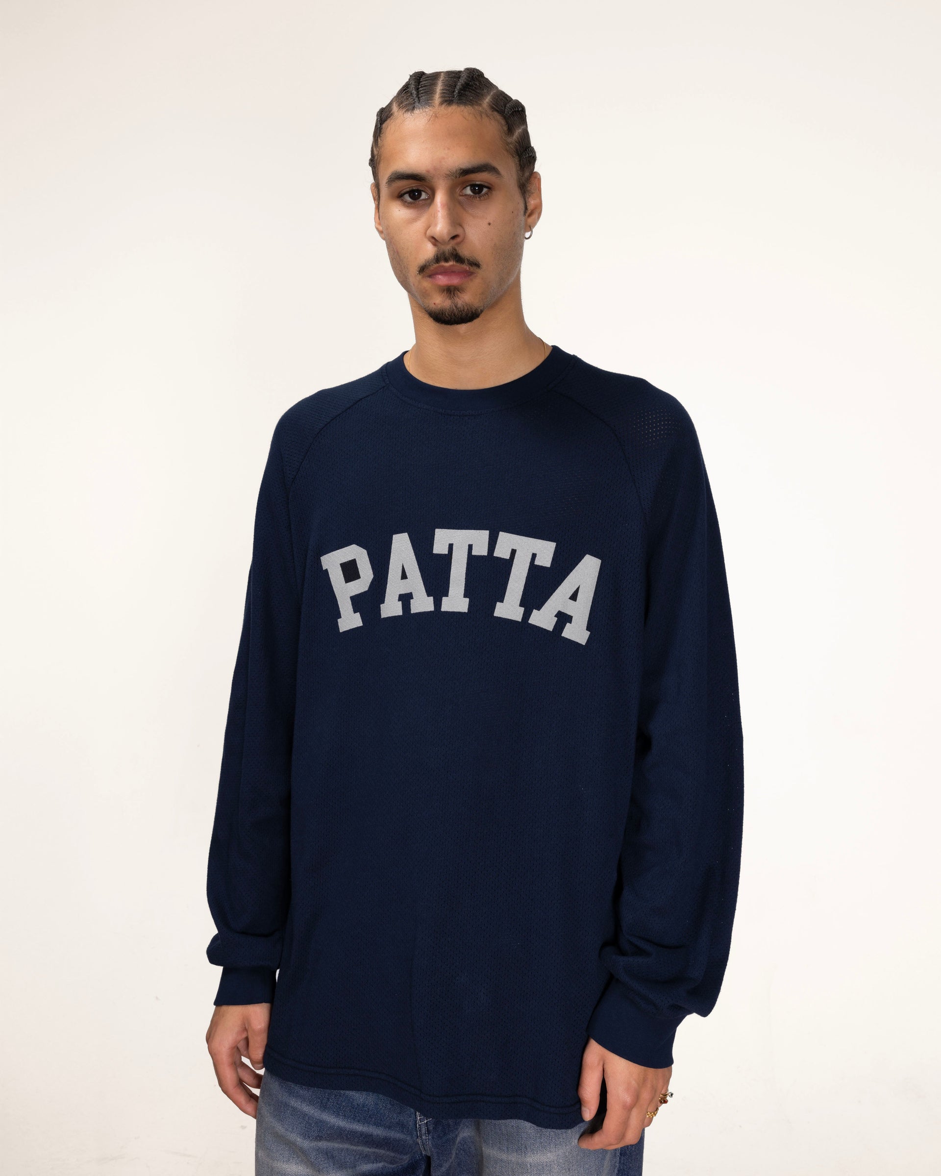 Patta Arc Logo Mesh Longsleeve Jersey - Black Iris