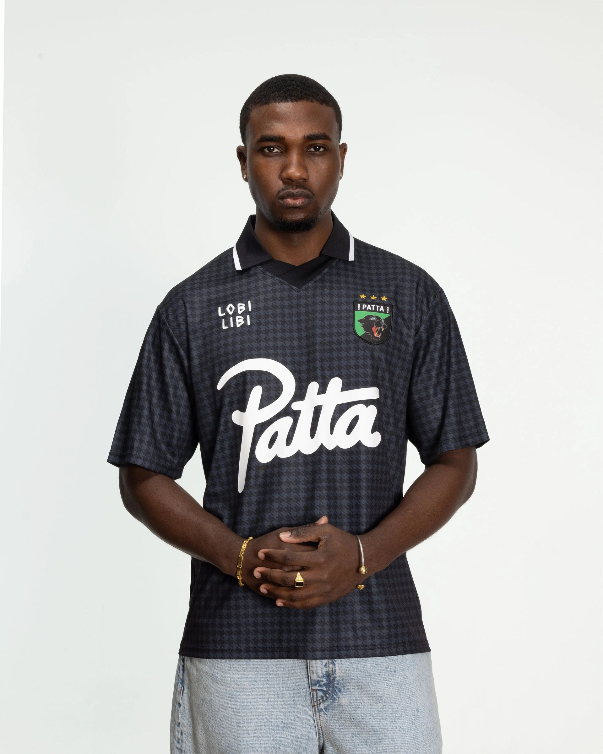 Patta Houndstooth Football Jersey (Ombre Blue)
