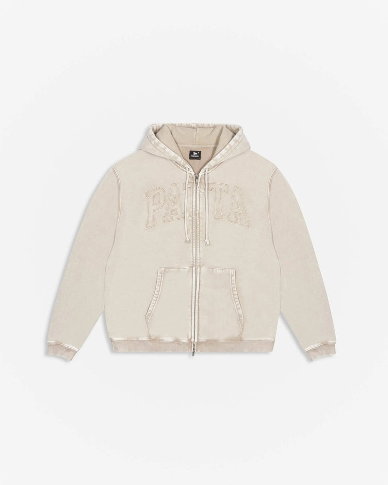 Patta Loopback Logo Zip Hooded Sweater (Irish Cream)