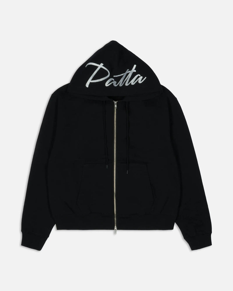 Patta Embro Classic Zip Up Hooded Sweater (Black)